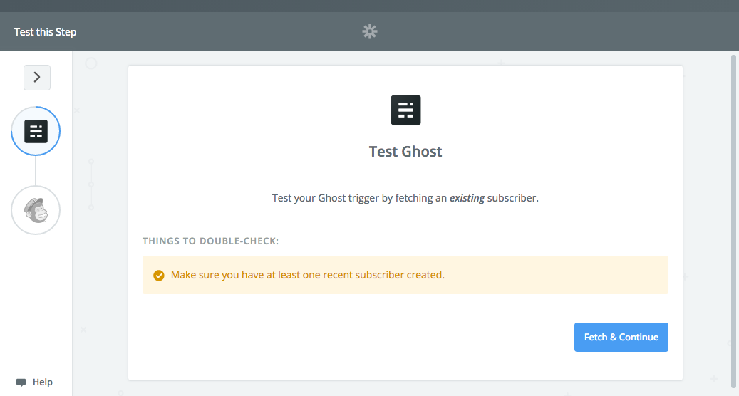 Testing Zapier connection with Ghost