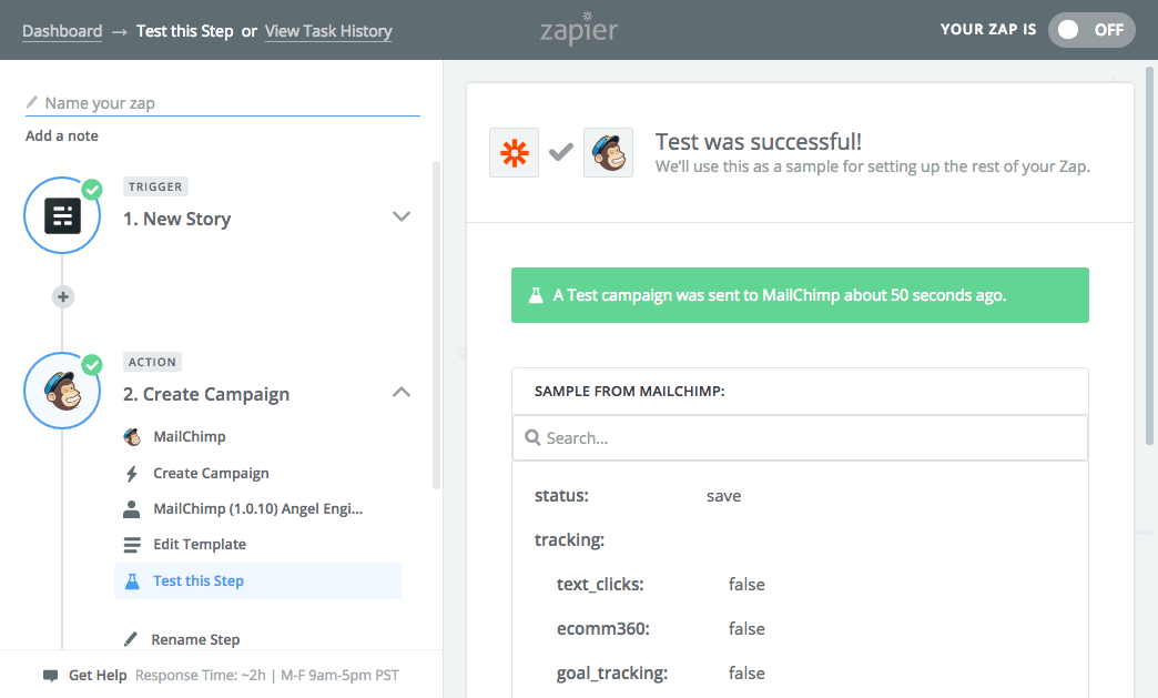 Mailchimp campaign integration complete